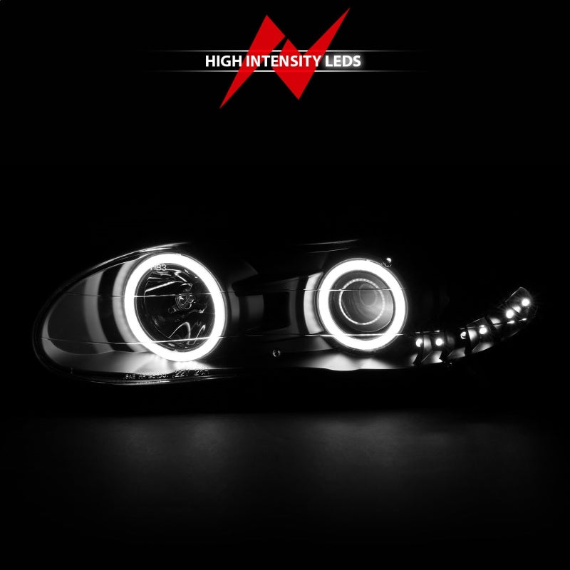 ANZO 1998-2002 Chevrolet Camaro Projector Headlights w/ Halo Black - 121160