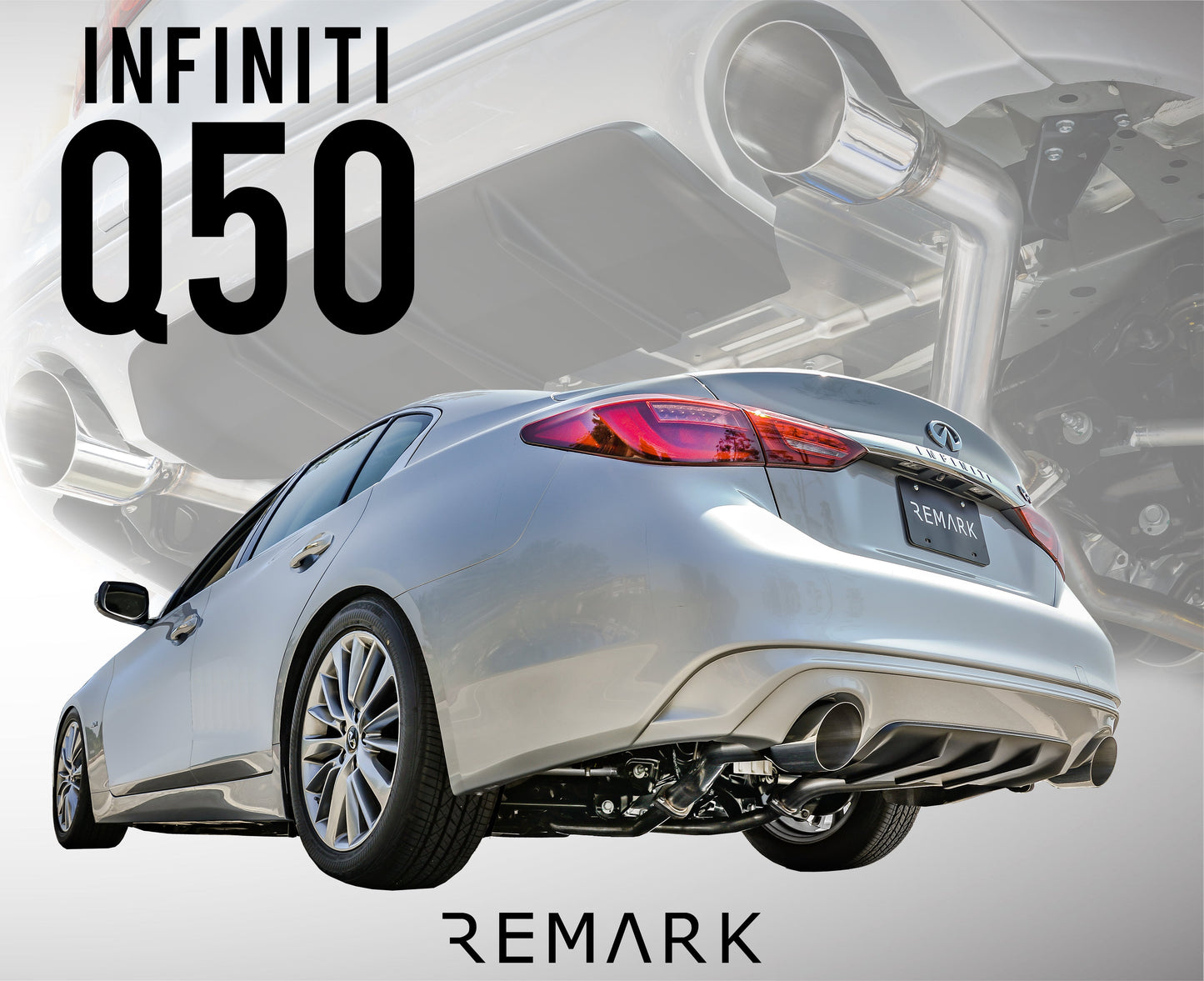 Remark 2014+ Infiniti Q50 Axle Back Exhaust w/Stainless Steel Single - RO-TSQ5-S