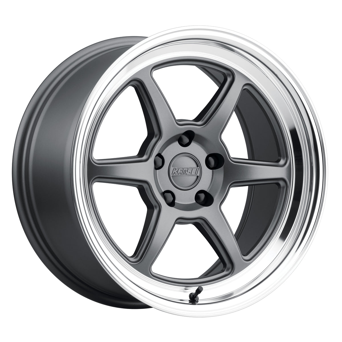 Kansei ROKU Wheel, 18X10.5 5X114.3 12, Matte Grey with Bright Machined Lip - K14G-181512+12