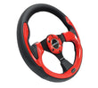 NRG Reinforced Steering Wheel (320mm) Blk w/Red Trim & 5mm - RST-001RD.