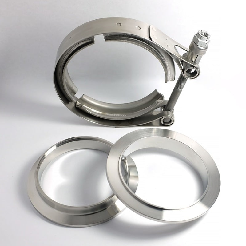 Stainless Bros 1.75in 304SS V-Band Assembly - 2 Flanges/1 Clamp - 603-04510-0002