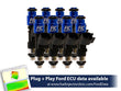 1000cc (85 lbs/hr at 43.5 PSI fuel pressure) FIC Fuel Injector Clinic Injector Set for - IS406-1000H.