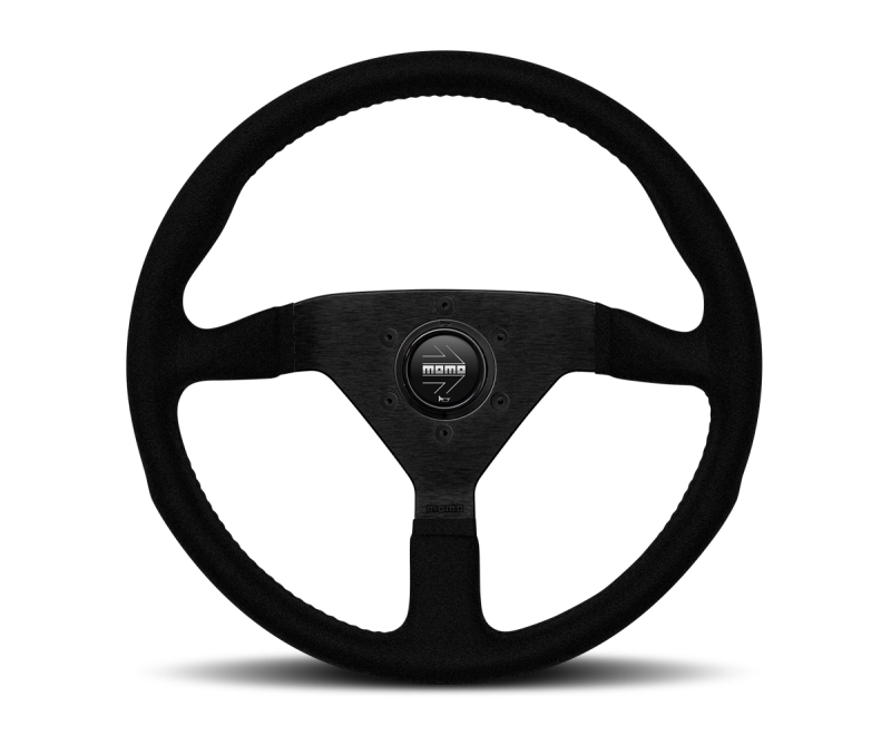 Momo Montecarlo Alcantara Steering Wheel 320 mm - Black/Black Stitch/Black - MCL32AL1B
