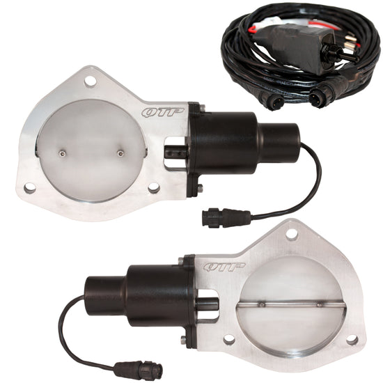 QTP 4in Bolt-On QTEC Dual Electric Cutout Valves - Pair - QTEC80.