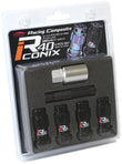 Project Kics 12X1.25 R40 Iconix Black Lug Nut Lock Set - WYIF43KK.