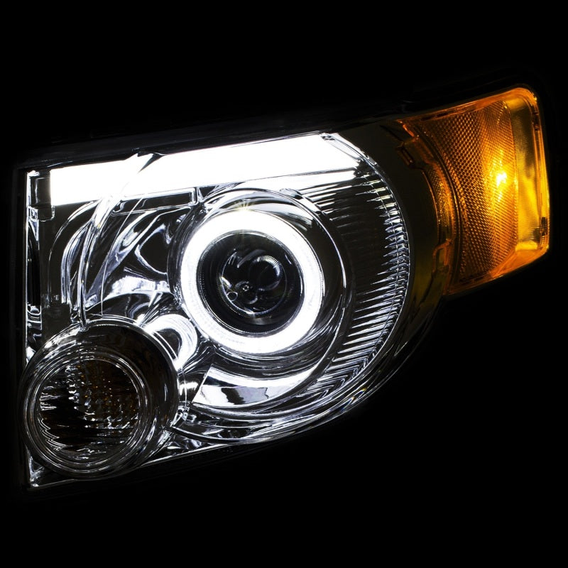ANZO 2008-2012 Ford Escape Projector Headlights w/ Halo Chrome - 111356