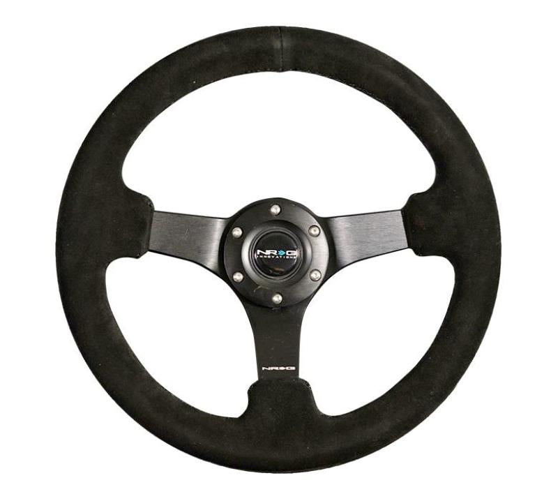 NRG Reinforced Steering Wheel (330mm / 3in Deep) Blk Suede - RST-033BK-S.