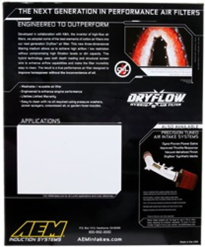AEM 16-17 Chevrolet Corvette 6.2L DryFlow Air Filter - 28-50047