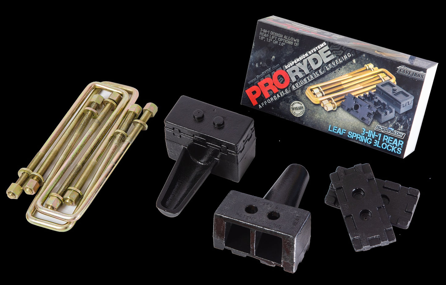 Ford F150 4WD 3-in-1 Block Kit w/U-bolts-Tapered - 52-3000F