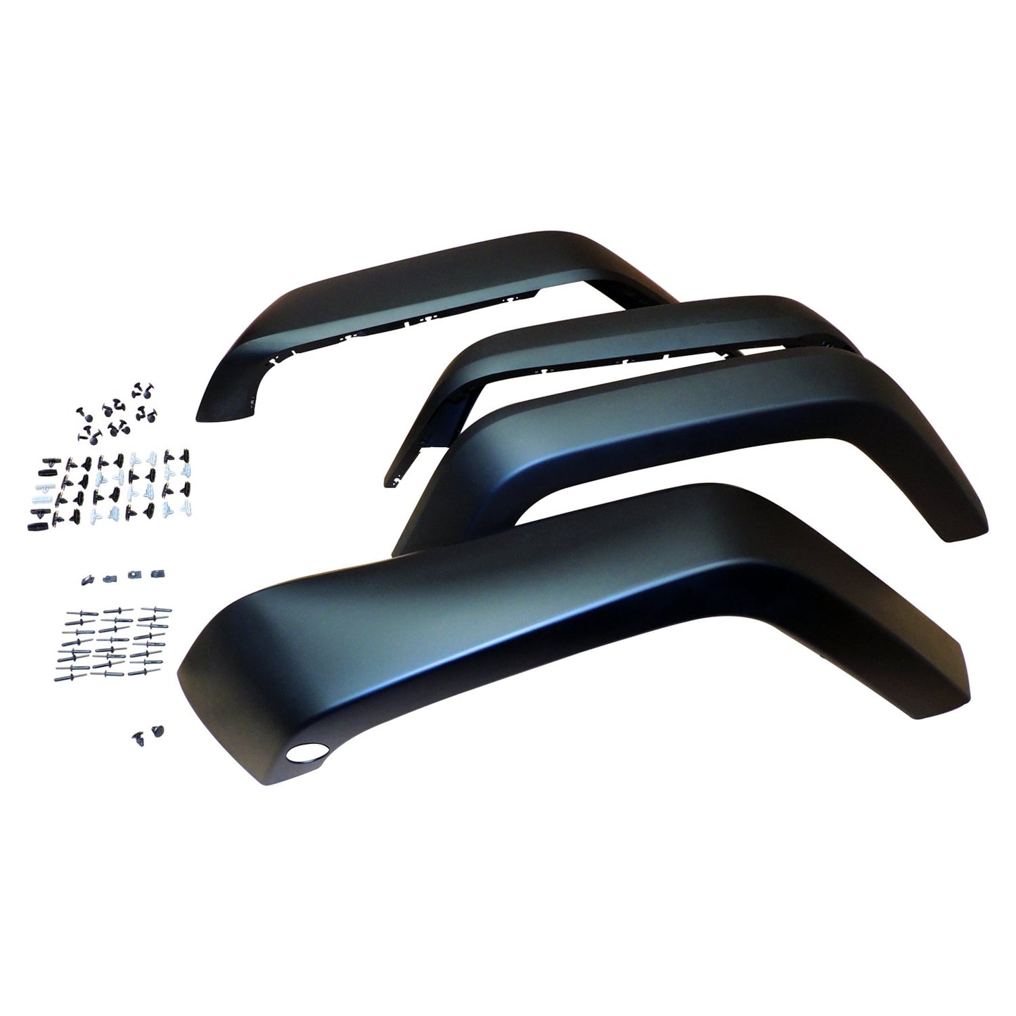 Crown Automotive Jeep Replacement Smooth Paintable Fender Flare Kit for 07-18 Jeep JK Wrangler; 4 Flares, Hardware - 5KCK
