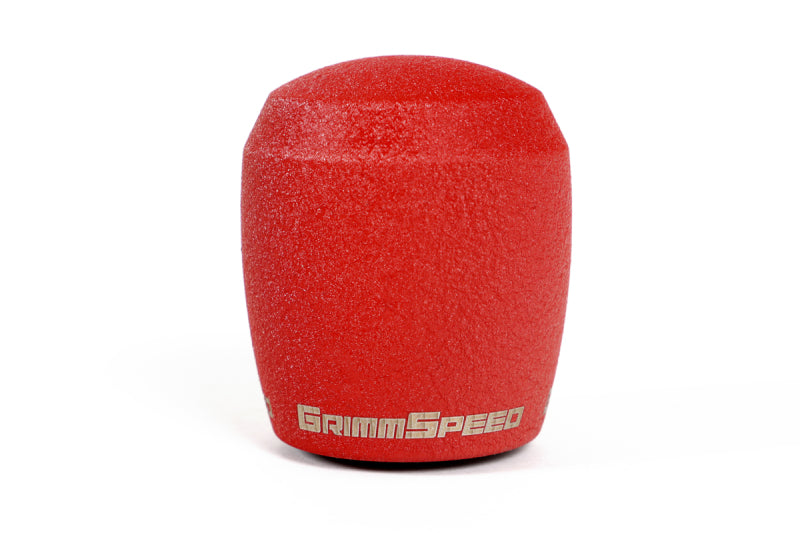 GrimmSpeed Stubby Shift Knob Stainless Steel Red - M12x1.25 - 380003.