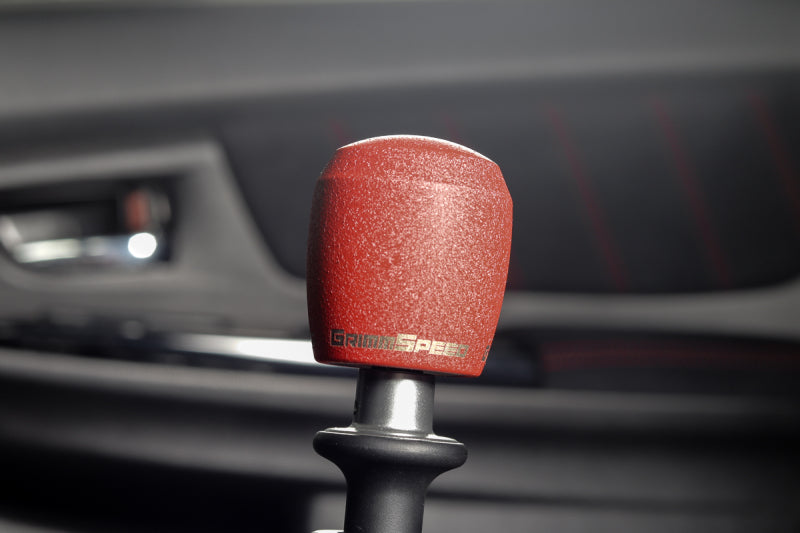 GrimmSpeed Stubby Shift Knob Stainless Steel Red - M12x1.25 - 380003.
