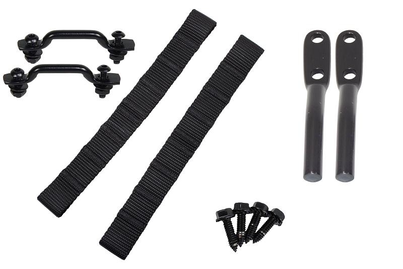 Kentrol Jeep Wrangler TJ Polished Stainless Door Strap Kit Black - 50724