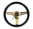 NRG Classic Wood Grain Steering Wheel (350mm) Black Grip w/Chrome - ST-015CG-BK.
