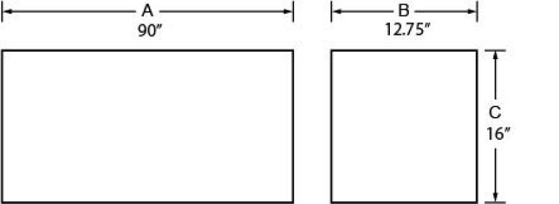Tradesman Aluminum Top Mount L-Wing Box (90in.) - Brite - 8190T