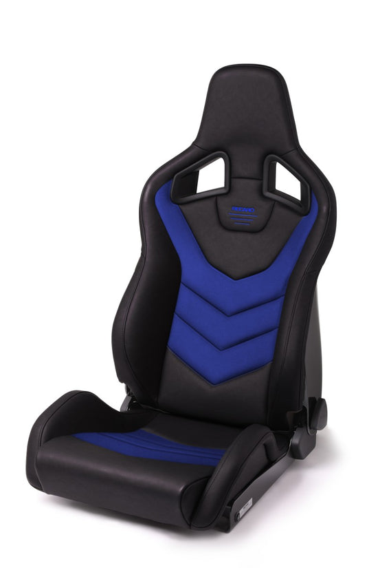 Recaro Sportster GT Driver Seat - Black Vinyl/Blue Suede - 410.1GT.3165.