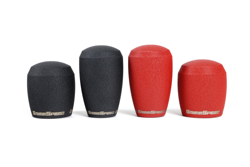 GrimmSpeed Stubby Shift Knob Stainless Steel Red - M12x1.25 - 380003.