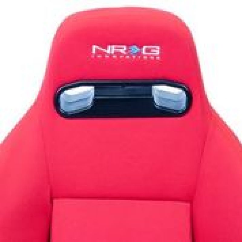 NRG Sport Seats (Pair) Type-R Cloth w/NRG Logo - Red - RSC-210L/R.