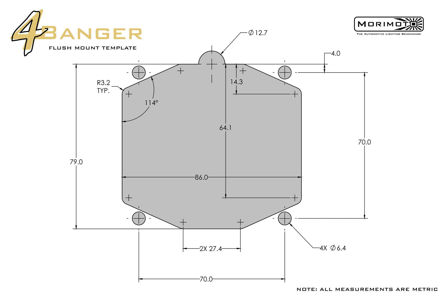 Morimoto 4Banger Flush-Mount Kit: - 4B-FLUSH-1000