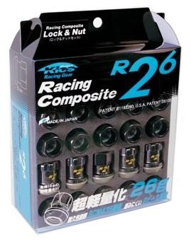 Project Kics 12X1.25 Black R26 Lug Nuts - 16+4 - 32875.
