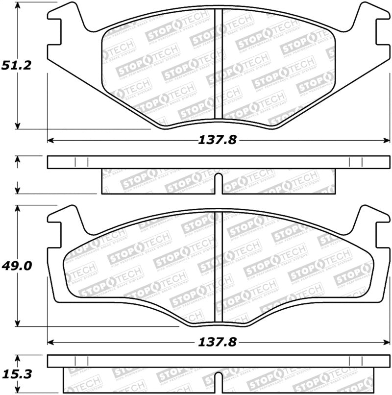StopTech 85-93 Volkswagen Cabriolet Street Performance Front Brake Pads - 308.05690.