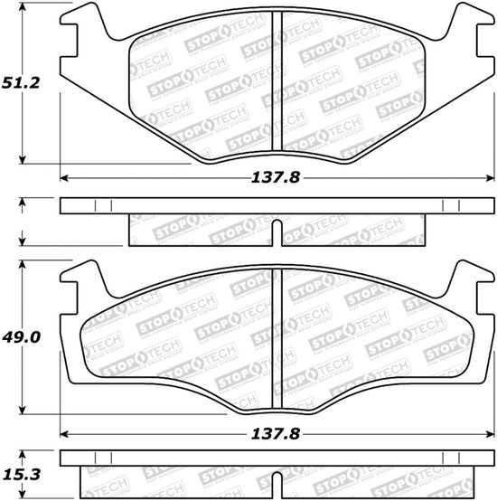 StopTech 85-93 Volkswagen Cabriolet Street Performance Front Brake Pads - 308.05690.