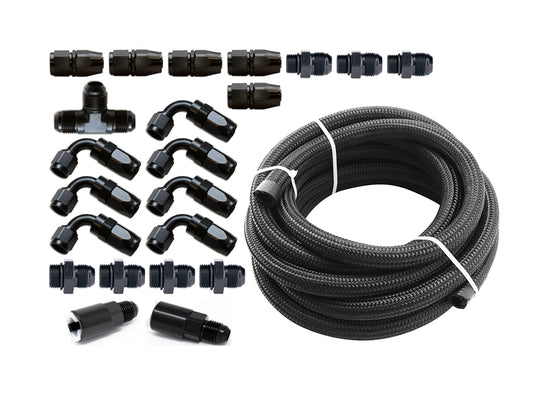 Torque Solution Braided Fuel Line Kit for -6 Aeromotive FPR: - TS-SU-6FLK-AM.