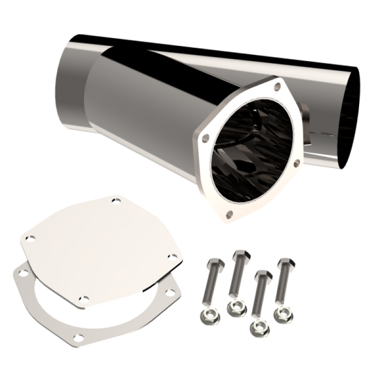 QTP 5in Weld-On QTEC Exhaust Cutout Y-Pipe - 10500.