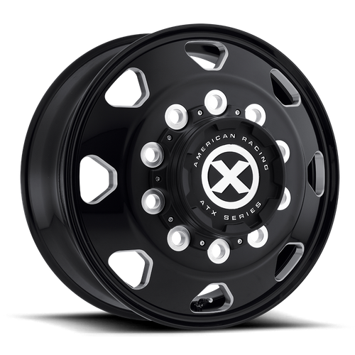 Set of 4: ATX Ao401 Octane Wheel, 22x8.25 +144 Offset 10x285.75, Satin Black Milled Front - AO40122510901
