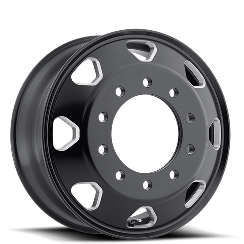 Set of 4: ATX Ao402 Indy Wheel, 22x8.25 +145 Offset 10x285.75, Satin Black Milled Inner - AO40222510903