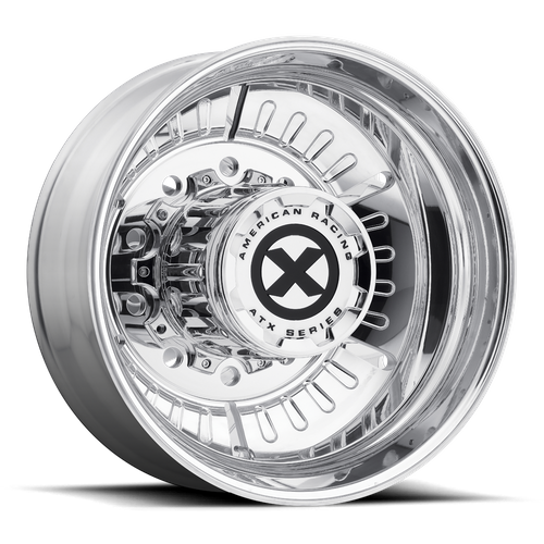 Set of 4: ATX Ao403 Roulette Wheel, 22x8.25 -168 Offset 10x285.75, Polished Rear - AO40322510102