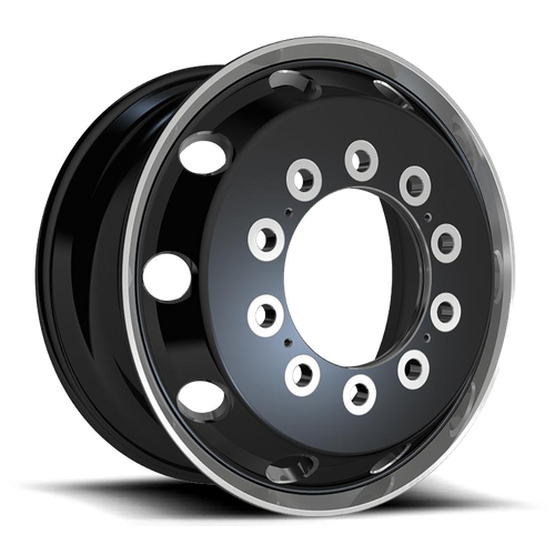 Set of 4: ATX Ao404 Journey Wheel, 22x9.0 +99 Offset 10x285.75, Glossy Black With Polished Lip Front And Rear Inner - AO40422910302H