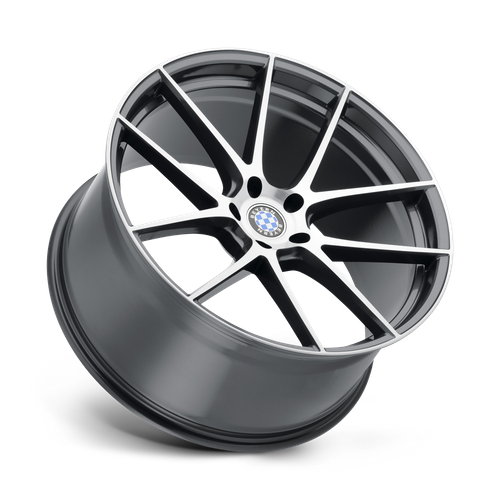 Set of 4: Beyern Ritz Wheel, 18x8.5 +20 Offset 5x112, Gloss Gunmetal W/ Brushed Face - 1885BFT205112G66
