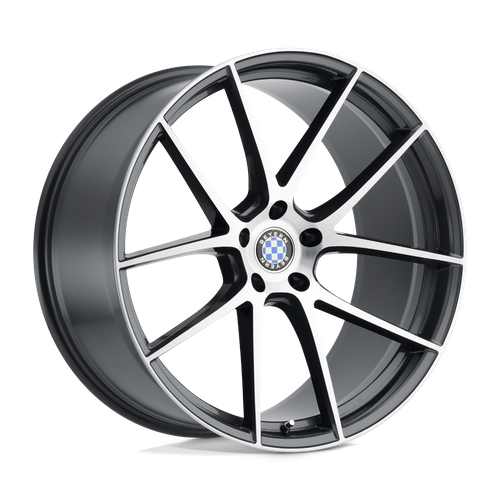 Set of 4: Beyern Ritz Wheel, 18x8.5 +20 Offset 5x112, Gloss Gunmetal W/ Brushed Face - 1885BFT205112G66