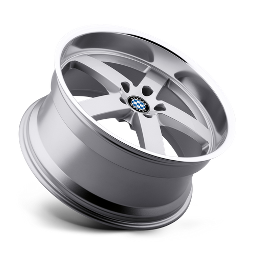 Set of 4: Beyern Rapp Wheel, 22x10.5 +35 Offset 5x120, Silver W/ Mirror Cut Lip - 2205BYR355120S72