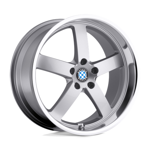 Set of 4: Beyern Rapp Wheel, 22x10.5 +20 Offset 5x120, Silver W/ Mirror Cut Lip - 2205BYR205120S72