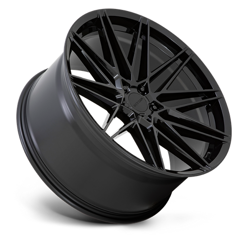 Set of 4: Beyern Damon Wheel, 18x9.5 +45 Offset 5x120, Gloss Black - 1895DMN455120B74