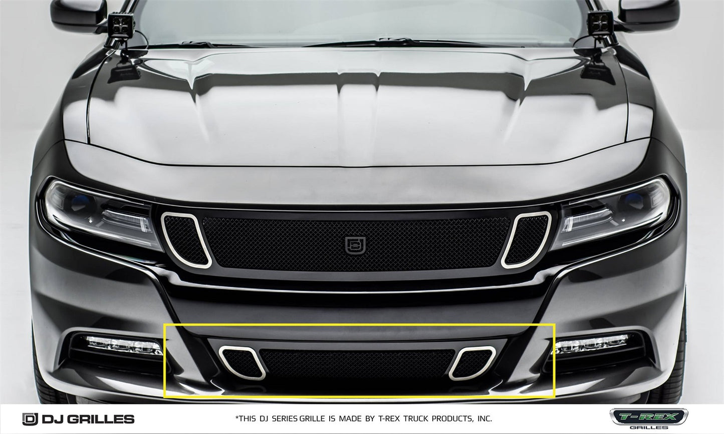 DJ Strada Series Bumper Grille; Small Mesh; Mild Steel; Black; 1 Pc; Overlay; - DJ24801
