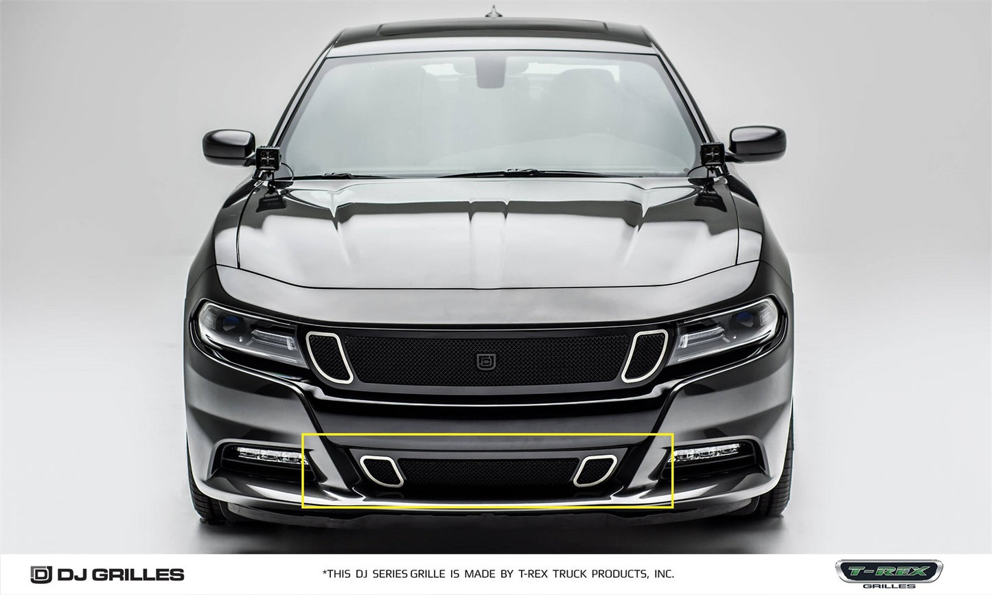 DJ Strada Series Bumper Grille; Small Mesh; Mild Steel; Black; 1 Pc; Overlay; - DJ24801