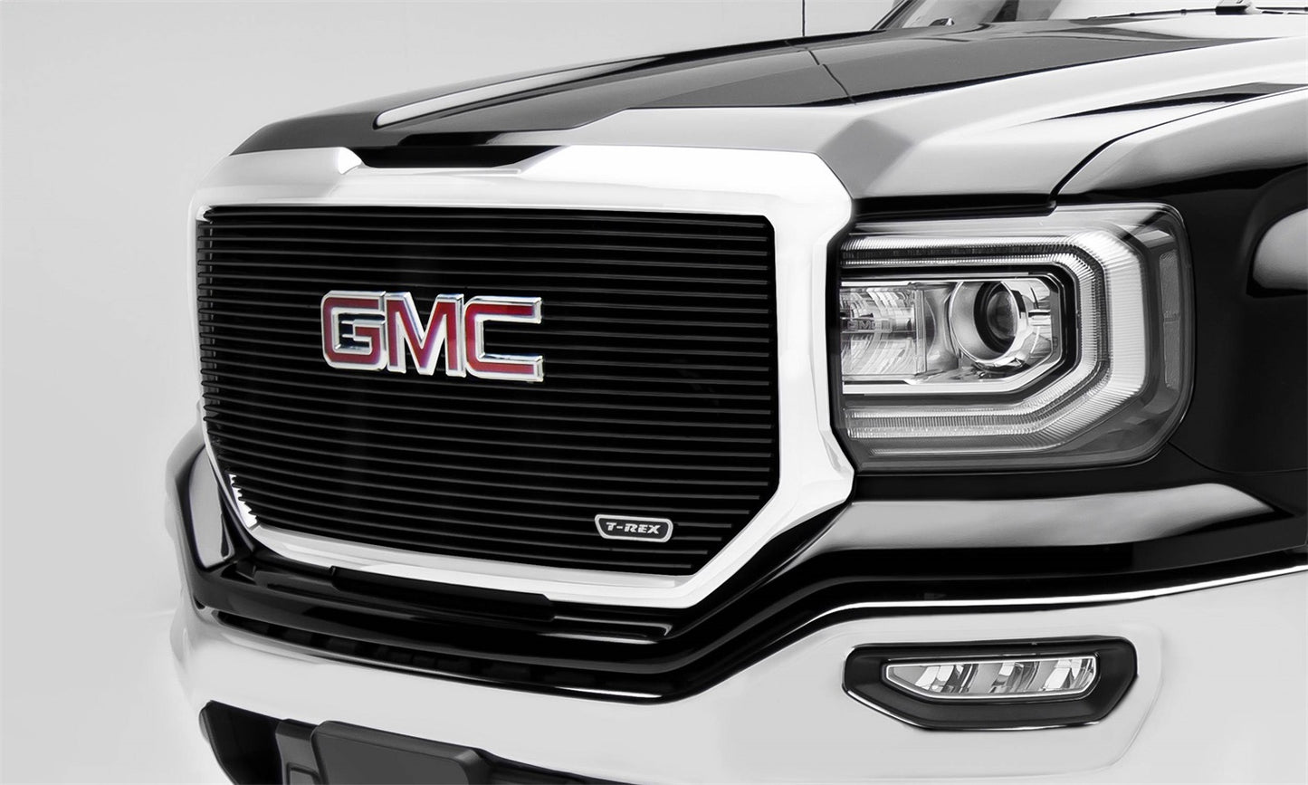 GMC Sierra 1500,Laser Billet Grille With Logo, Insert, Black. - 6202131