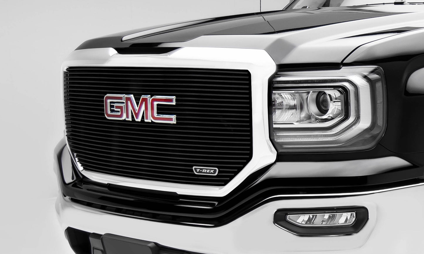GMC Sierra 1500,Laser Billet Grille With Logo, Insert, Black. - 6202131