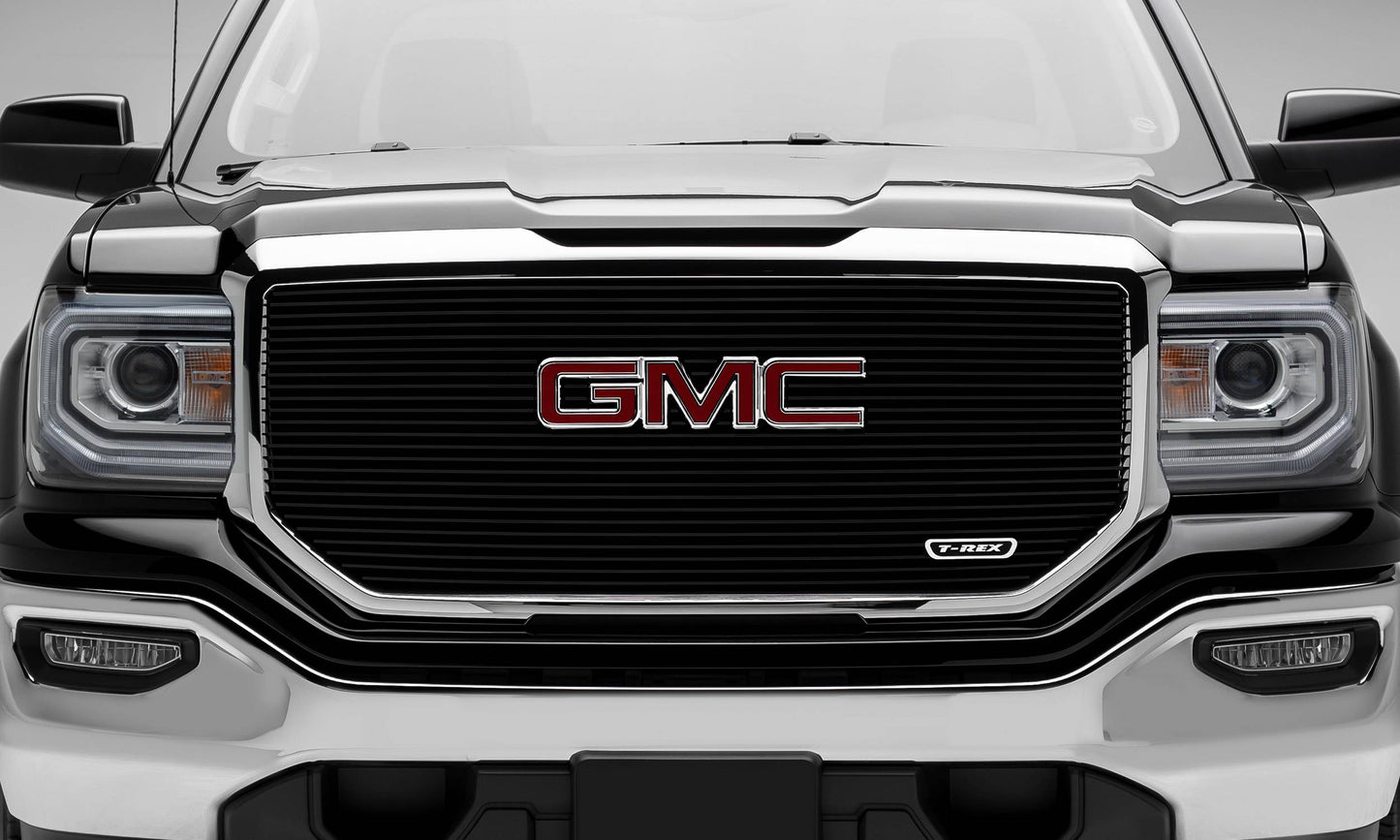 GMC Sierra 1500,Laser Billet Grille With Logo, Insert, Black. - 6202131