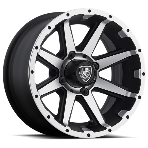 Set of 4: Fairway Alloys Fa135 Rebel Wheel, 12x6.0 -23 Offset 4x101.6, Machined Matte Black - FA-135-M