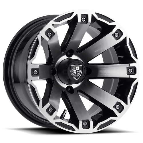 Set of 4: Fairway Alloys Fa143 Rage Wheel, 12x7.0 -47 Offset 4x101.6, Machined Gloss Black - FA-143-M