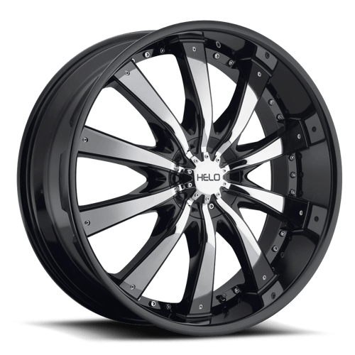 Helo He875 Wheel, 20x8.5 +15 Offset 5x120.65/5x127, Gloss Black With Removable Chrome Accents - HE87528506315