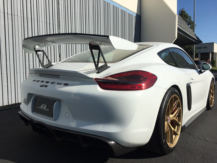 APR Performance Porsche Cayman GT4 Wing Extension Kit W/Carbon Gurney Flap - AA-545052.