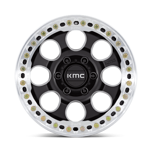 KMC Km237 Riot Beadlock Wheel, 17x8.5 +0 Offset 6x139.7, Satin Black With Machined Ring - KM237MD17856000