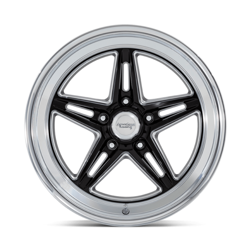 Set of 4: American Racing Vn514 Groove Wheel, 18x10.0 +12 Offset 5x114.3, Gloss Black Milled With Diamond Cut Lip - VN514BE18101212