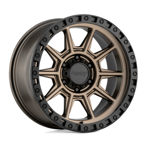 Set of 4: American Racing Ar202 Wheel, 17x9.0 -12 Offset 5x114.3, Matte Bronze Black Lip - AR20279012612N