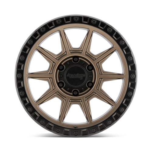 Set of 4: American Racing Ar202 Wheel, 17x9.0 -12 Offset 5x114.3, Matte Bronze Black Lip - AR20279012612N